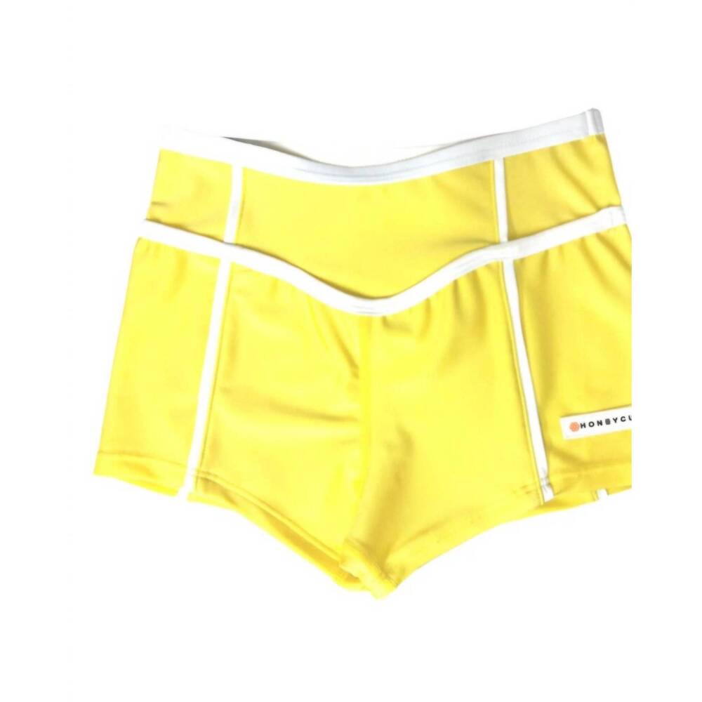 NEW HONEYCUT women's gamer shorts in bright yellow